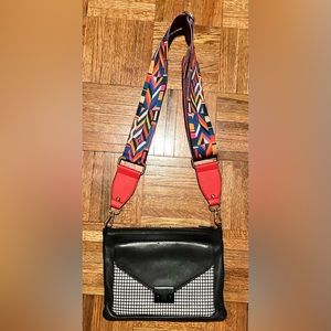 Loeffler Randall two tone leather cross body bag